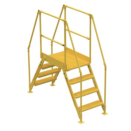 Vestil 4 Step Cross-Over Ladder 38"H x 14"W Yellow Powder Coat Steel COL-4-36-14